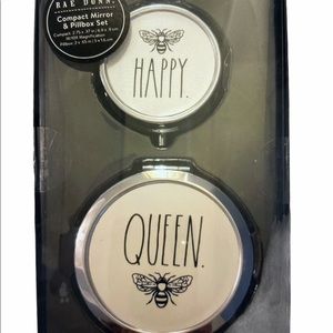 NEW Rae Dunn QUEEN 🐝 & 🐝 HAPPY Compact & Pillbox